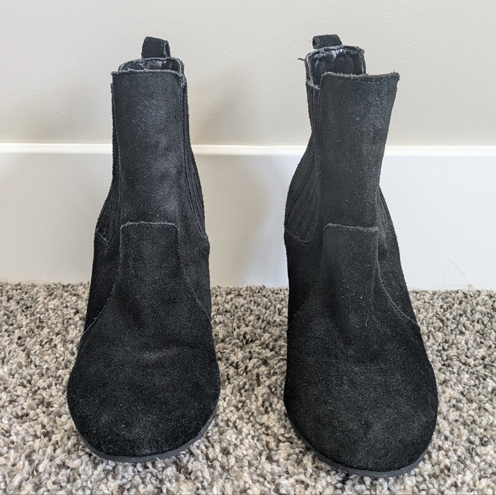 BCBGeneration Black Leather Wedges, Women's 7.5